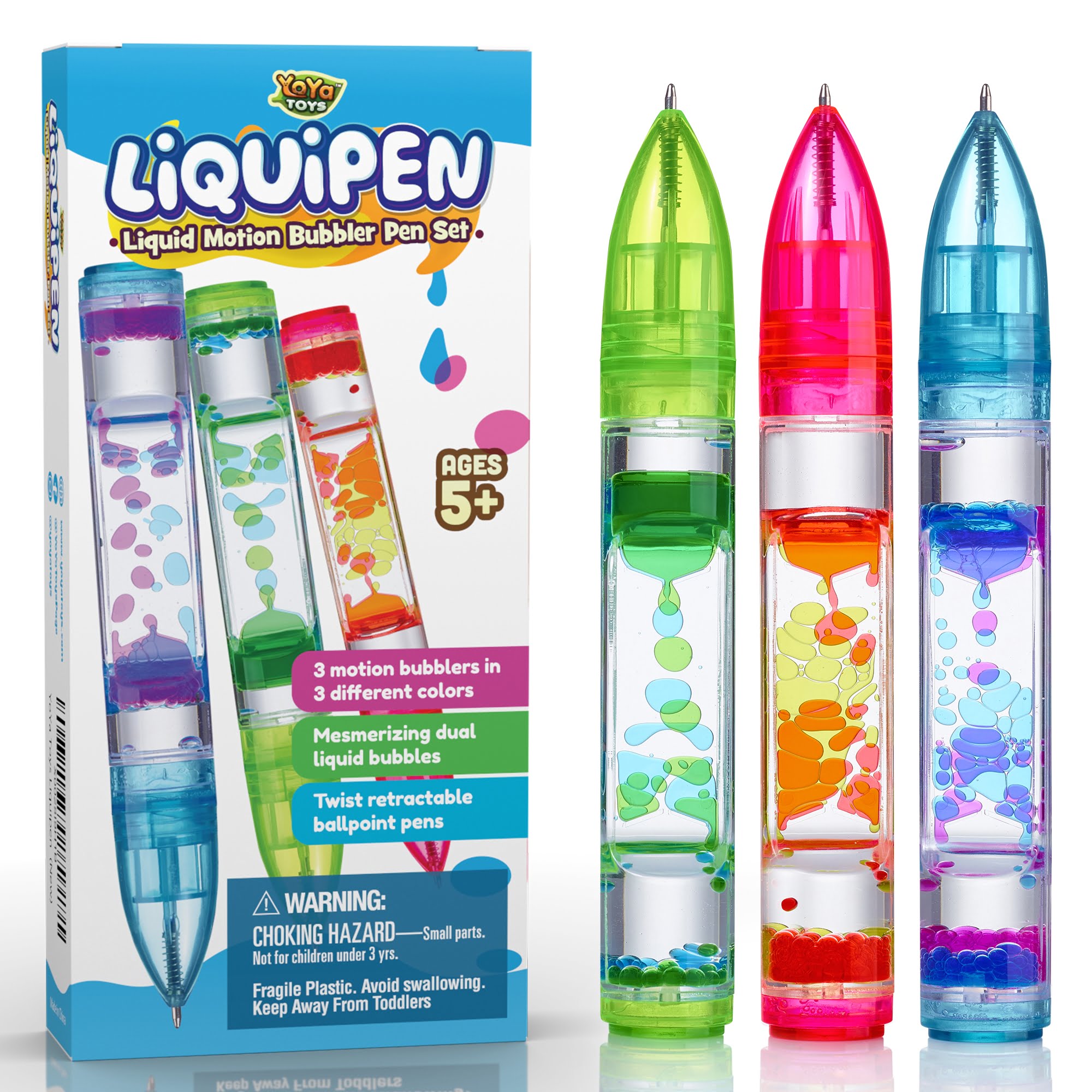 Fidget Pen Liquid Motion Bubbler Pens Liquid Timer Pens for Kids and Adults